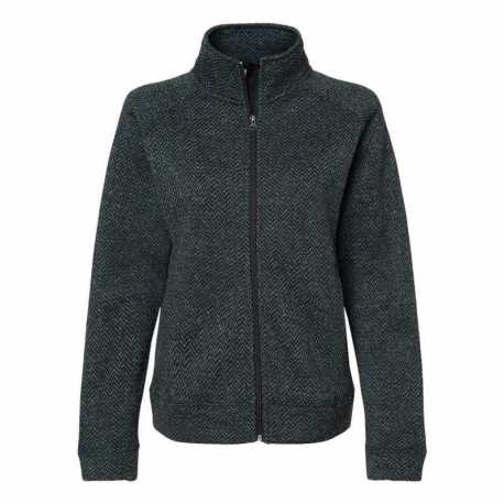 J America 8716 Women's Traverse Full-Zip Sweater
