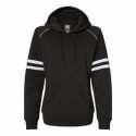J America 8645 Women's Varsity Fleece Piped Hooded Sweatshirt