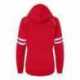 J America 8645 Women's Varsity Fleece Piped Hooded Sweatshirt