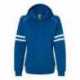 J America 8645 Women's Varsity Fleece Piped Hooded Sweatshirt