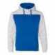 J America 8676 Melange Fleece Colorblocked Hooded Sweatshirt