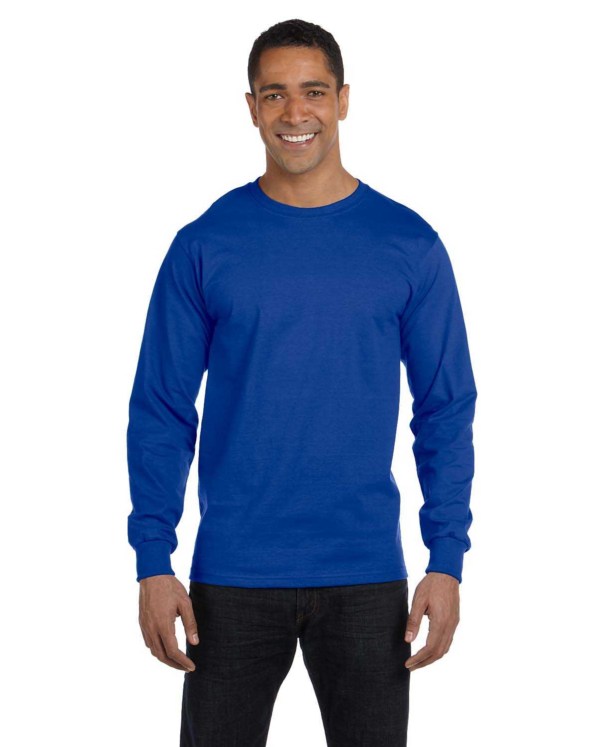 Hanes 5286 Men's 5.2 oz. ComfortSoft Cotton Long-Sleeve T-Shirt ...