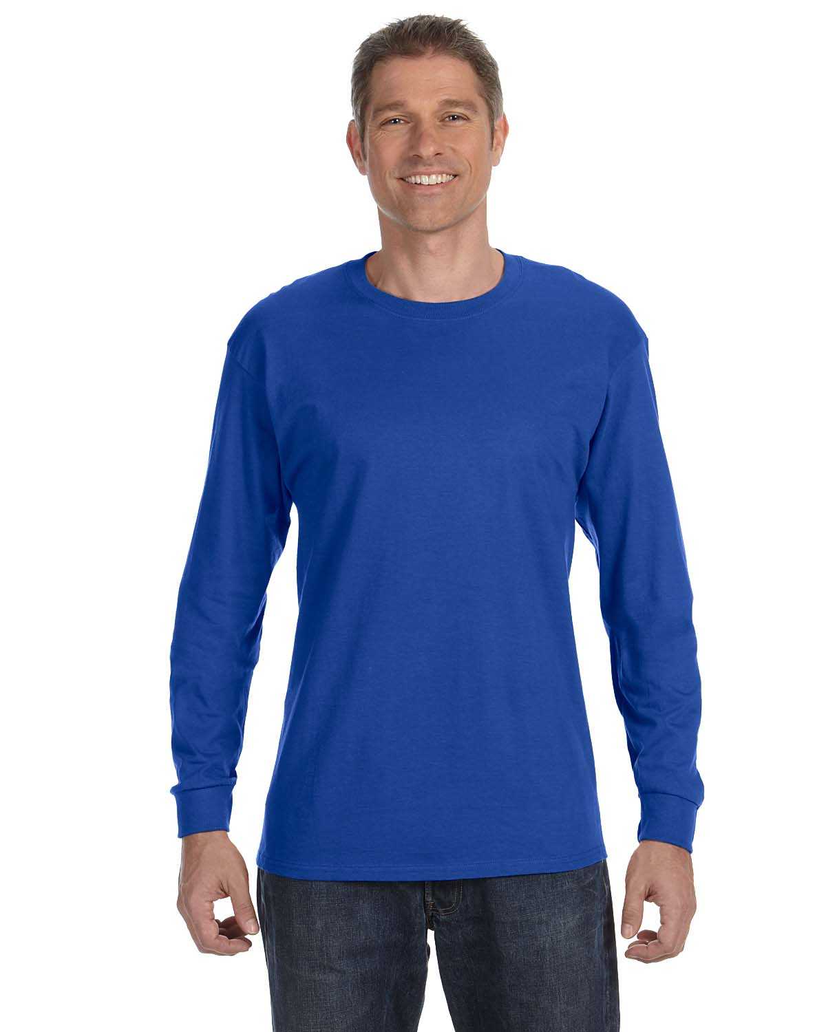 Hanes 5586 Adult 6.1 oz. Tagless Long-Sleeve T-Shirt | ApparelChoice.com