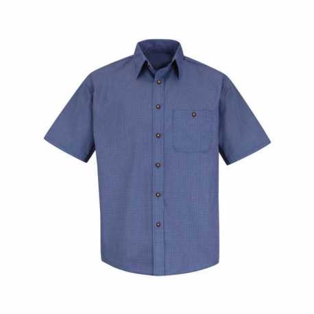 Red Kap SP84T Mini-Plaid Uniform Short Sleeve Shirt - Tall Sizes