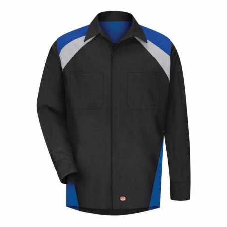 Red Kap SY18T Long Sleeve Tri-Color Shop Shirt - Tall Sizes