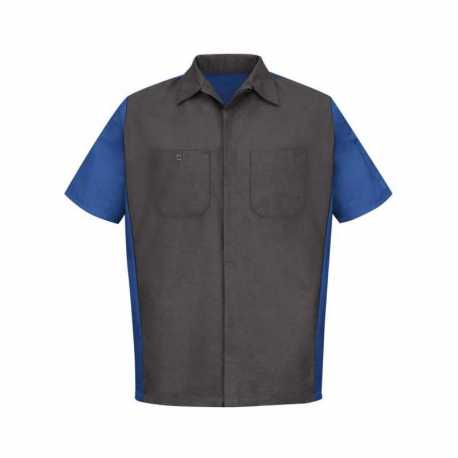 Red Kap SY20T Short Sleeve Automotive Crew Shirt - Tall Sizes