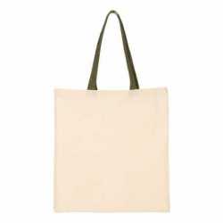 Q-Tees QTB6000 Economical Tote with Contrast-Color Handles