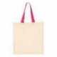 Q-Tees QTB6000 Economical Tote with Contrast-Color Handles