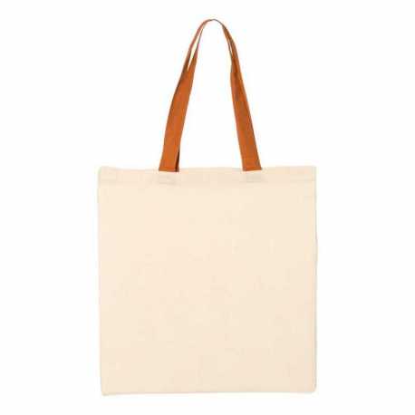 Q-Tees QTB6000 Economical Tote with Contrast-Color Handles