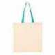 Q-Tees QTB6000 Economical Tote with Contrast-Color Handles