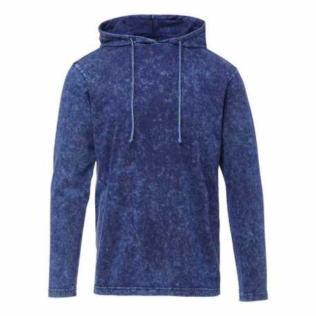 MV Sport 21456 Loco Mineral Wash Hooded Long Sleeve T-Shirt