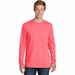 Port & Company PC099LSP Beach Wash Garment-Dyed Long Sleeve Pocket Tee