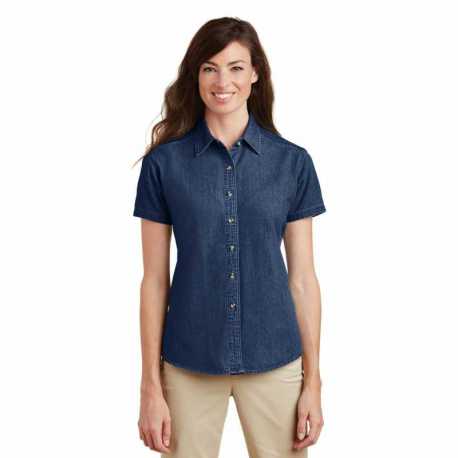 Port & Company LSP11 Ladies Short Sleeve Value Denim Shirt