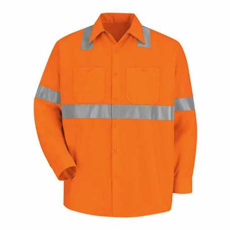 Red Kap SS14HV High Visibility Safety Long Sleeve Work Shirt