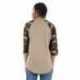 Shaka Wear SHRAGCM Adult Three-Quarter Sleeve Camo Raglan T-Shirt