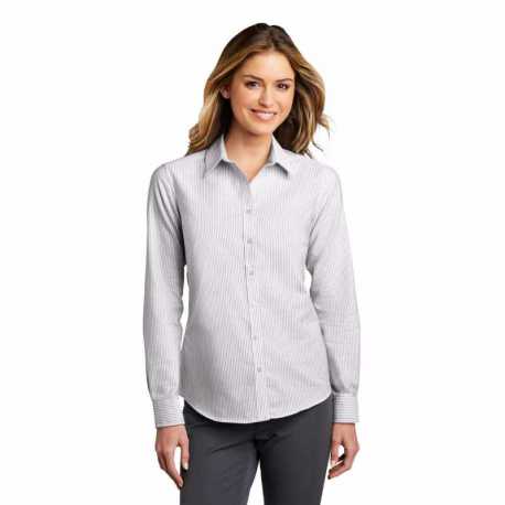 Port Authority LW657 Ladies SuperPro Oxford Stripe Shirt
