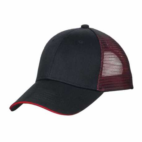 Port Authority C818 Double Mesh Snapback Sandwich Bill Cap