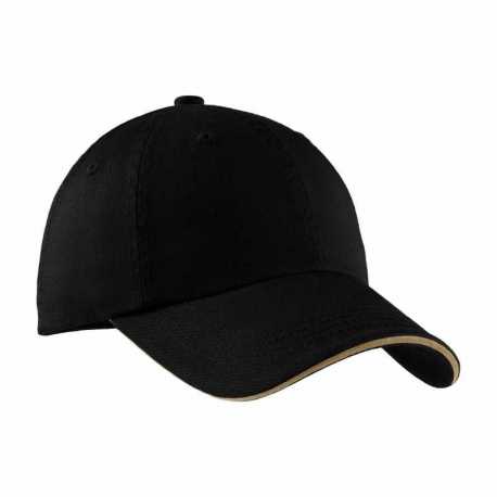Port Authority C830 Sandwich Bill Cap with Striped Closure