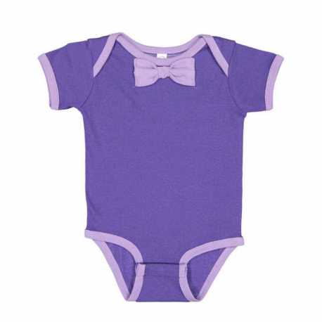 Rabbit Skins 4407 Baby Rib Infant Bow Tie Bodysuit