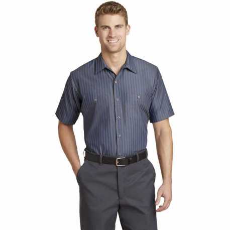 Red Kap CS20 Short Sleeve Striped Industrial Work Shirt