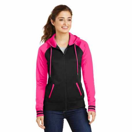 Sport-Tek LST236 Ladies Sport-Wick Varsity Fleece Full-Zip Hooded Jacket