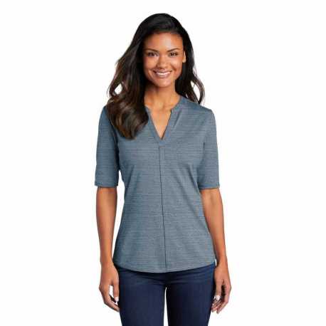 Port Authority LK583 Ladies Stretch Heather Open Neck Top