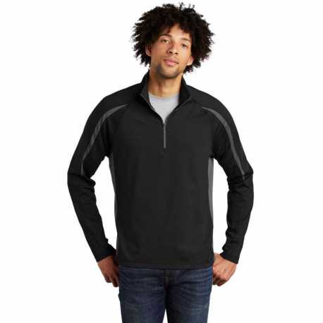 Sport-Tek ST851 Sport-Wick Stretch 1/2-Zip Colorblock Pullover