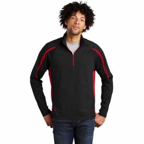 Sport-Tek ST851 Sport-Wick Stretch 1/2-Zip Colorblock Pullover