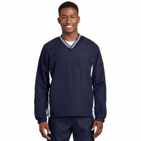 Sport-Tek JST62 Tipped V-Neck Raglan Wind Shirt