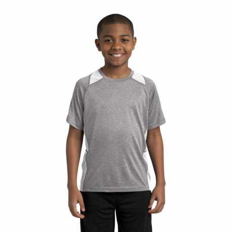 Sport-Tek YST361 Youth Heather Colorblock Contender Tee