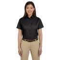 Harriton M500SW Ladies' Easy Blend Short-Sleeve Twill Shirt with Stain-Release