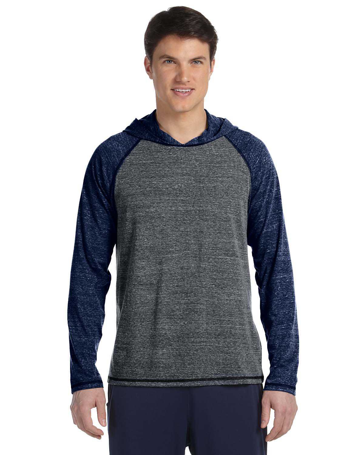 All Sport M3101 Men's Performance Triblend Long-Sleeve Hooded Pullover ...