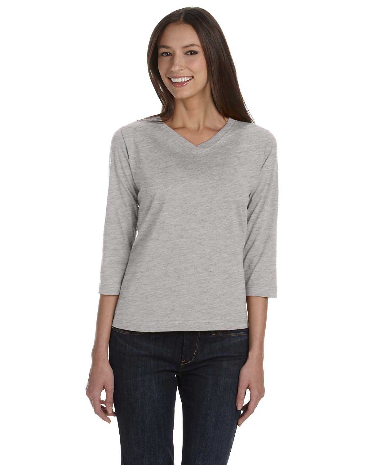 LAT 3577 Ladies' 3/4 Sleeve Premium Jersey T-Shirt | ApparelChoice.com