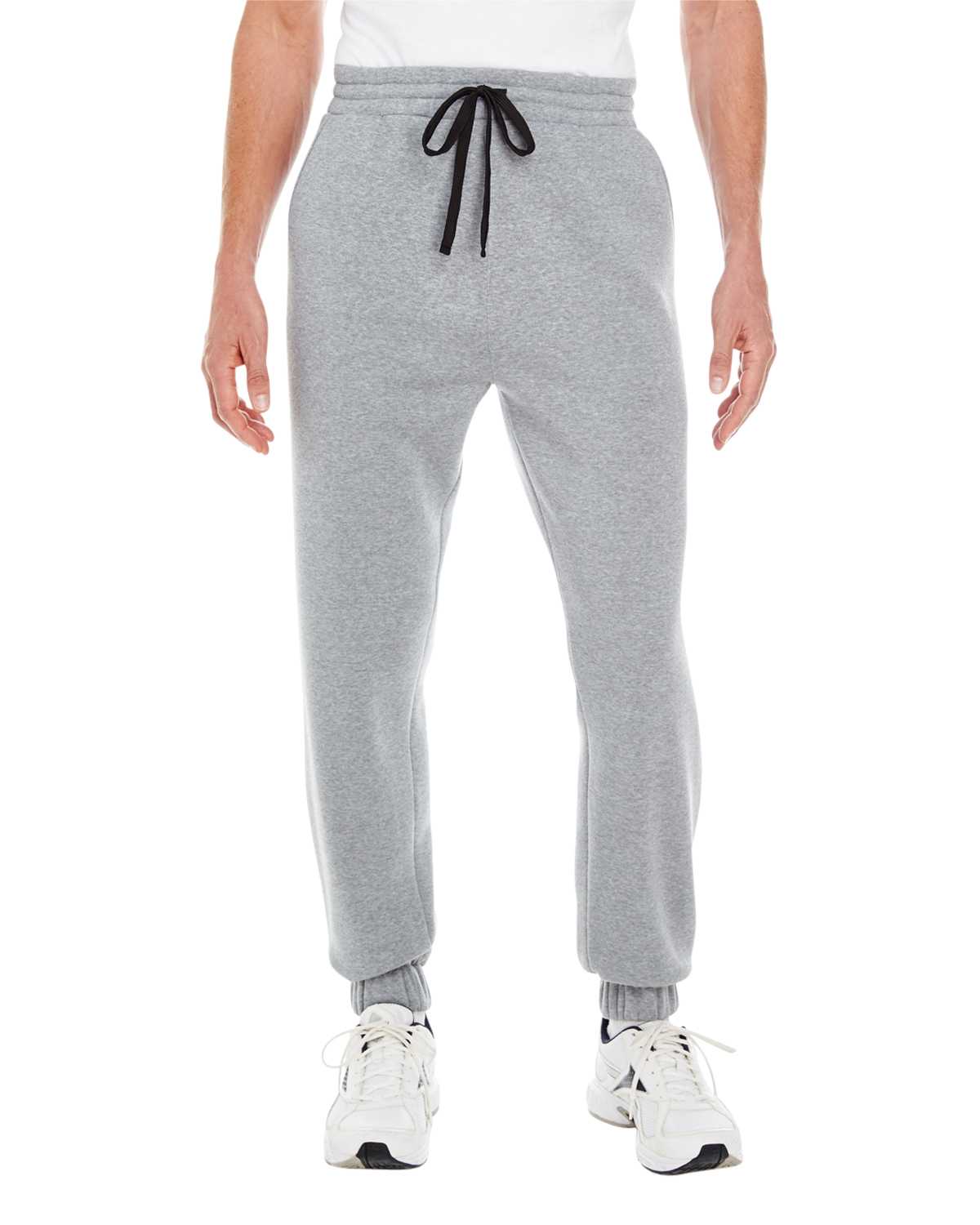 138+ Mens Heather Cuffed Sweatpants Back Right Half-Side View for Branding