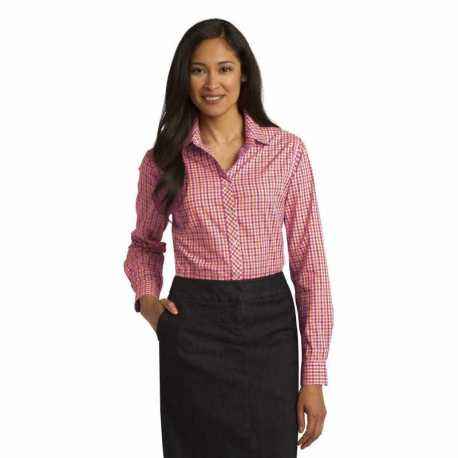 Port Authority L654 Ladies Long Sleeve Gingham Easy Care Shirt