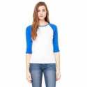 Bella + Canvas B2000 Ladies Baby Rib Three-QuarterSleeve Contrast Raglan T-Shirt