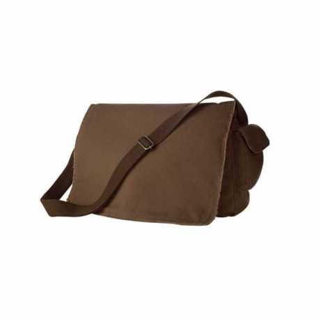 Authentic Pigment 1908 Pigment-Dyed Raw-Edge Messenger Bag