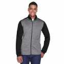 Devon & Jones DG796 Men's Newbury Colorblock Melange Fleece Full-Zip