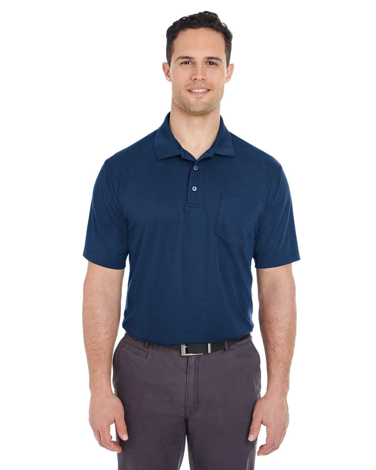 UltraClub 8210P Adult Cool & Dry Mesh Pique Polo with Pocket ...