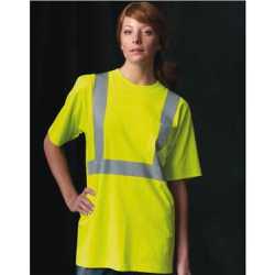 Bayside 3772 50/50 USA Made High Visibility Short Sleeve T-Shirt with Pocket