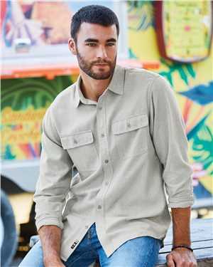 Burnside Mens Long Sleeve Solid Flannel Button Down Shirt B8200