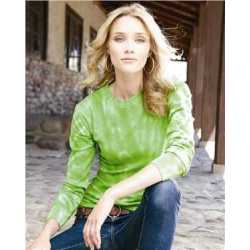 J. America 8239 Women's Hannah Long Sleeve Tie-Dyed Thermal T-Shirt