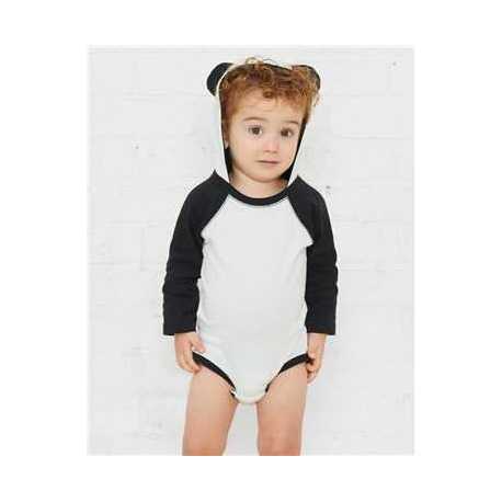 Rabbit Skins 4418 Fine Jersey Infant Character Hooded Long Sleeve Bodysuit with Ears