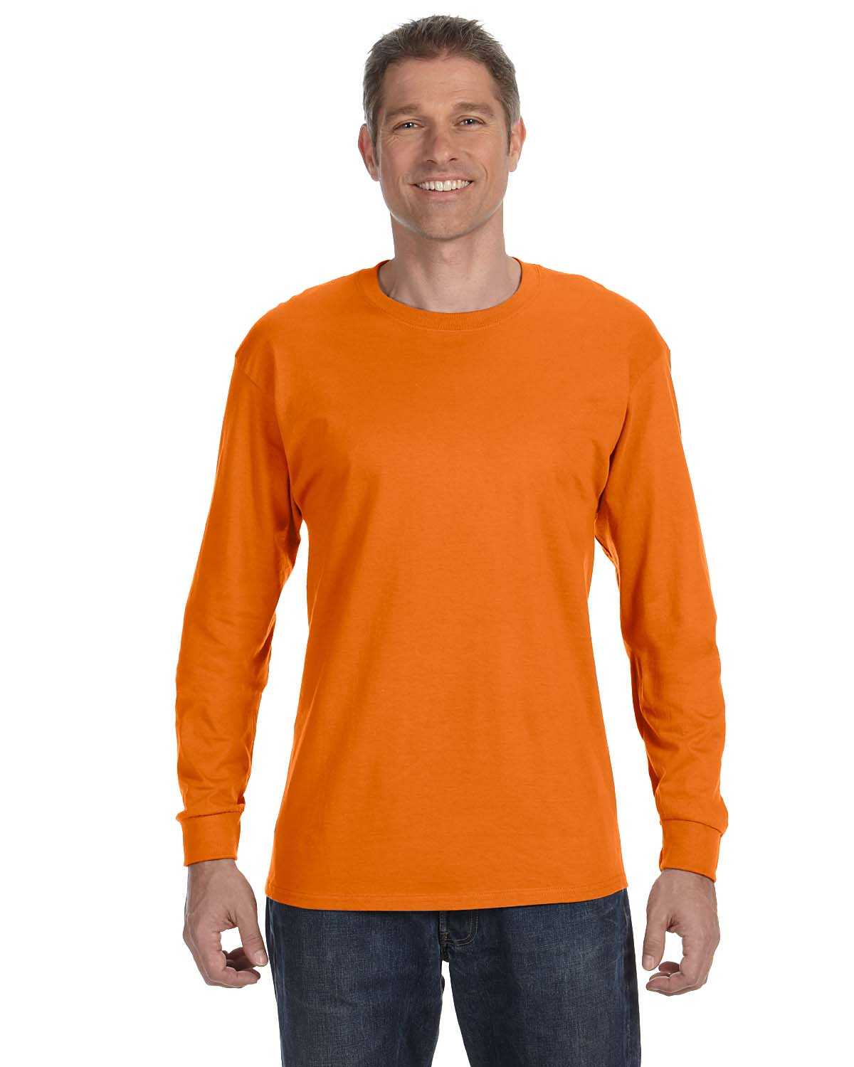 Hanes 5586 Adult 6.1 oz. Tagless Long-Sleeve T-Shirt | ApparelChoice.com