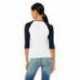 Bella + Canvas B2000 Ladies Baby Rib Three-QuarterSleeve Contrast Raglan T-Shirt