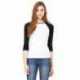 Bella + Canvas B2000 Ladies Baby Rib Three-QuarterSleeve Contrast Raglan T-Shirt