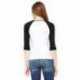 Bella + Canvas B2000 Ladies Baby Rib Three-QuarterSleeve Contrast Raglan T-Shirt