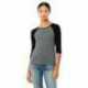Bella + Canvas B2000 Ladies Baby Rib Three-QuarterSleeve Contrast Raglan T-Shirt