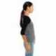 Bella + Canvas B2000 Ladies Baby Rib Three-QuarterSleeve Contrast Raglan T-Shirt