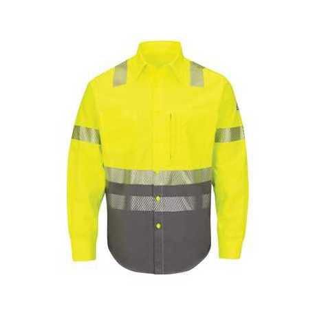 Bulwark SLB4H Hi-Visibility Color Block Uniform Shirt - EXCEL FR ComforTouch - 7 oz.
